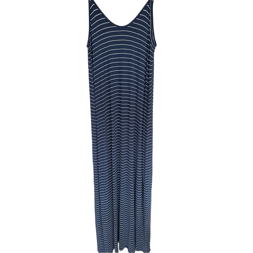 NWOT Culture Phit - Navy and White Horizontal Striped Maxi Dress Size Medium